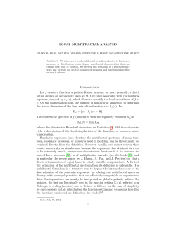 LOCAL MULTIFRACTAL ANALYSIS 1. Introduction Let f denote a