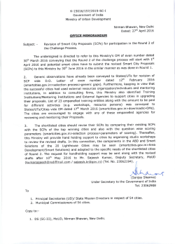 SCP vide D.o, Letter of even number dated 12th February 2016