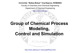 Group of Chemical Process Modeling, Control and Simulation