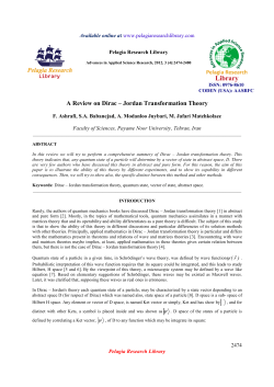 A Review on Dirac &ndash; Jordan Transformation Theory