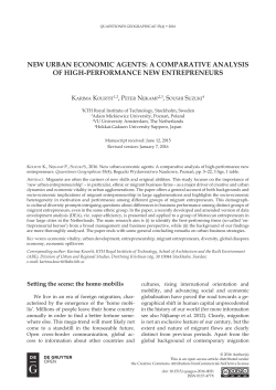 new urban economic agents: a comparative analysis of high