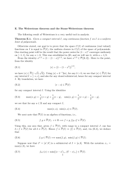 E. The Weierstrass theorem and the Stone