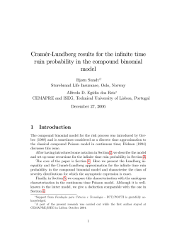 Cram&eacute;r#Lundberg results for the infinite time ruin probability in the