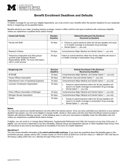 Benefit Enrollment Deadlines and Defaults