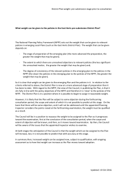 District Plan weight: pre-submission stage prior to consultation