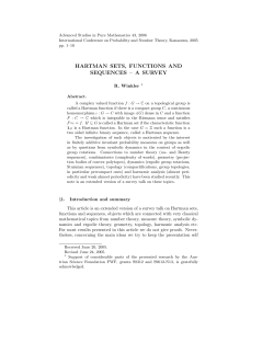 HARTMAN SETS, FUNCTIONS AND SEQUENCES &ndash; A SURVEY