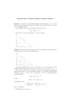 ELEMENTARY NUMBER THEORY PROBLEM SHEET 9