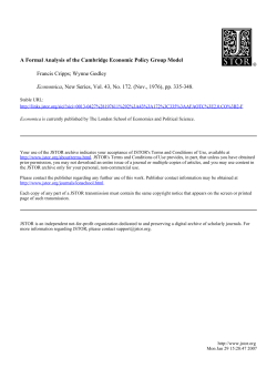 A Formal Analysis of the Cambridge Economic Policy Group Model