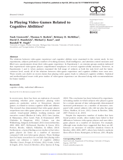 Is Playing Video Games Related to Cognitive