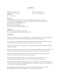 Joseph Price - BYU Economics