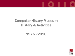 Timeline of Museum History 1975-2010 (DEC, DCM, TCM, TCM/HC