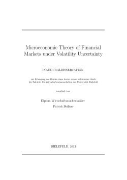 Microeconomic Theory of Financial Markets under Volatility