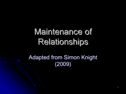 Maintenance of Relationships