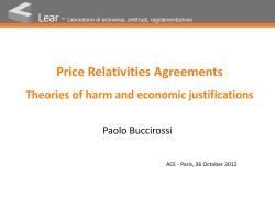 Price Relativities Agreements - Association of competition