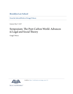 Symposium: The Post-Carbon World: Advances in Legal and Social