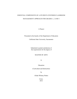 ESSENTIAL COMPONENTS OF A STUDENT