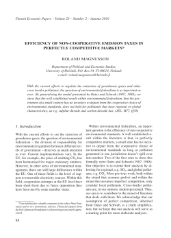 Efficiency of Non-cooperative Emission Taxes in Perfectly