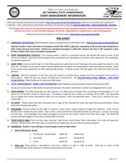 Baseball - Game Management Information
