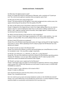 Question and Answer - Producing PDI`s