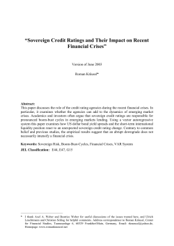 II Sovereign Risk and Credit Rating Agencies