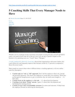 Five Coaching Skills Every Manager Needs to Have