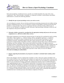How to Choose a Sport Psychology Consultant