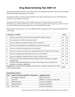 Drug Abuse Screening Test, DAST-10