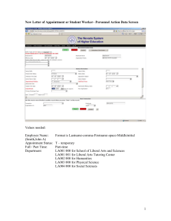 New Letter of Appointment or Student Worker&ndash; Personnel Action