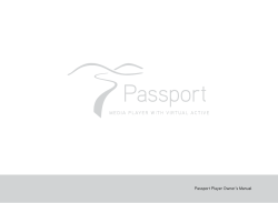 Passport Player Owner`s Manual