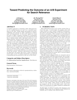 Toward Predicting the Outcome of an A/B Experiment for