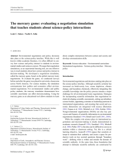 The mercury game - Department of Political Science
