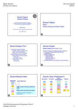 Introduction to Decision Analysis