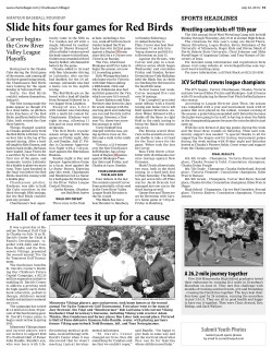 Slide hits four games for Red Birds Hall of famer tees it