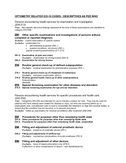 OPTOMETRY RELATED ICD-10 CODES