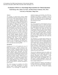 Evaluation of PICO as a Knowledge Representation for Clinical