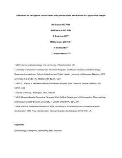 Definitions of Sarcopenia: associations with previous falls and