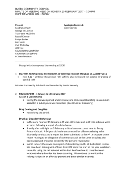 During the six week period under review, one crime report relating to