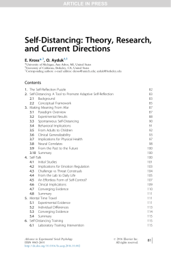 Self-Distancing: Theory, Research, and Current Directions