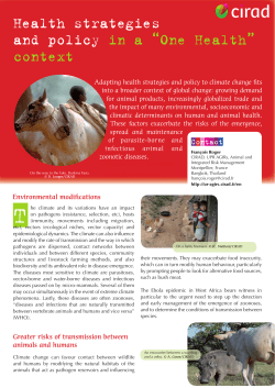 Health strategies and policy in a &ldquo;One Health - UR Agirs