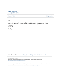 Italy: Ranked Second Best Health System in the