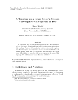A Topology on a Power Set of a Set and Convergence of a