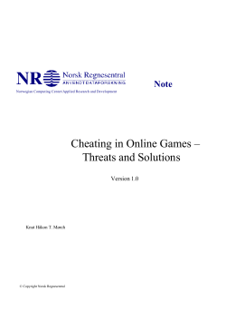 Cheating in Online Games - Index of
