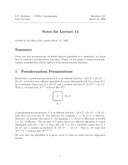 Pseudorandom Permutations - People @ EECS at UC Berkeley