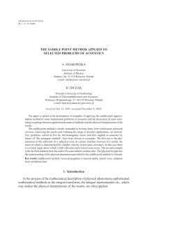 THE SADDLE POINT METHOD APPLIED TO SELECTED
