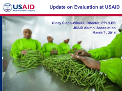 Cindy Clapp-Wincek, Director, PPL/LER USAID Alumni Association
