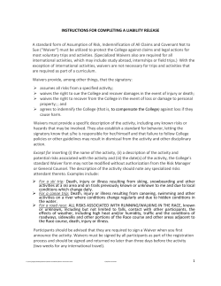 Instructions for Completing a Liability Release