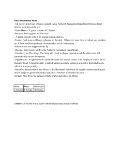 Basic Broomball Rules -All players must sign or have a parent sign a