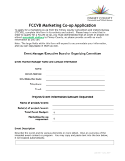 Marketing Co-Op Application