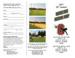 2017 Orange Baseball Camp Brochure