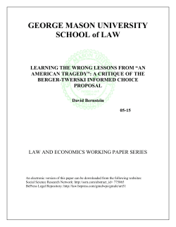 A Critique of the Berger-Twerski Informed Choice Proposal